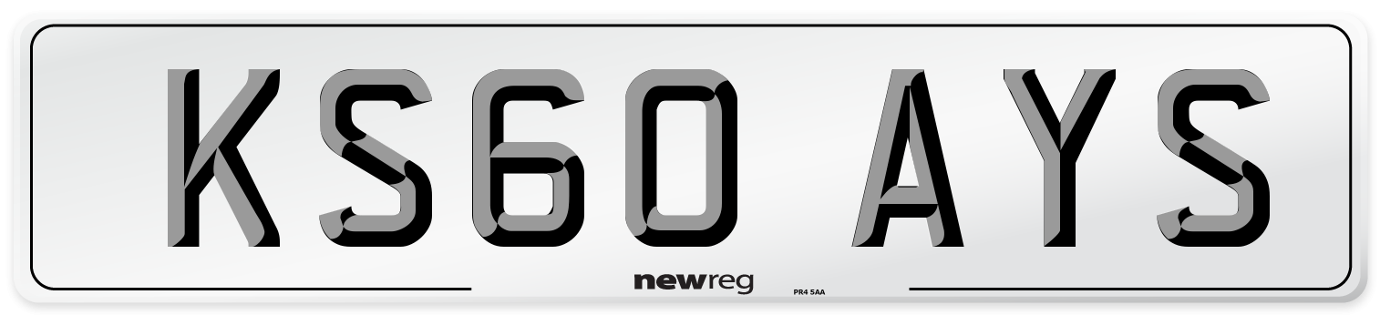 KS60 AYS Number Plate from New Reg